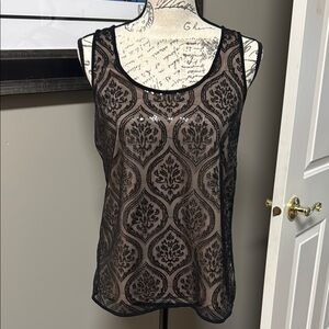 Elegant Black Lace Sleeveless Top